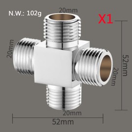 Add-A-Tee G1/2" Hose Connector Adapter for Angle Valve Adapter Shower Arms Toilet Bidet Sprayer Hose Fittings (1 x 4 Pack)