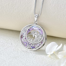 enjoylifecreative Animal Necklace 925 Sterling Silver Animal Pendant Chain Jewellery Gifts for Women Girls Animal Lovers, Sterling Silver, No Gemstone