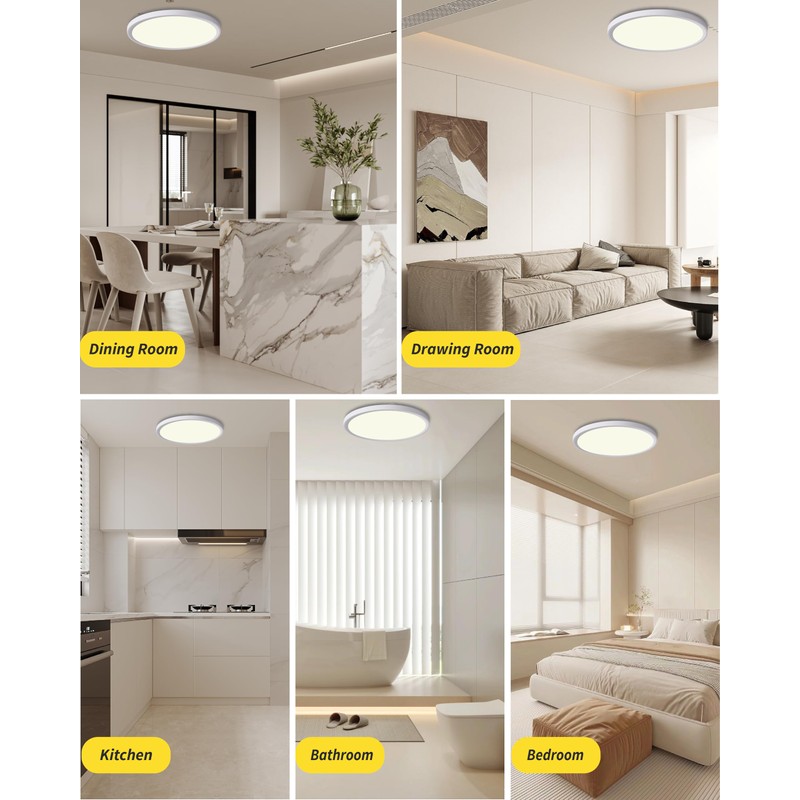 4Pack 12 Inch Dimmable LED Flush Mount Ceiling Light Panel,24W