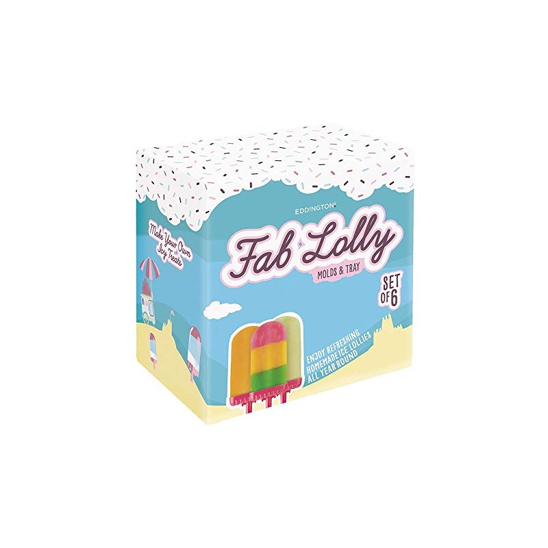 Eddingtons 732003 Fab Lolly Mould, Set of 6, BPA Free,