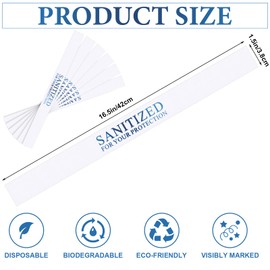 Affrolling 3000 Pcs Sanitized Toilet Seat Band Paper 16-1/2" Wide x 1-1/2" Toilet Stickers Toilet Seat Bands Strips Hotel Essentials Sanitized Blue and White Toilet Strips for Hotels Motels Hospitals