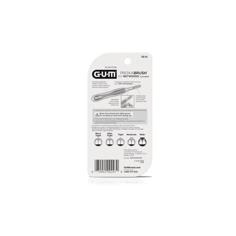 GUM Proxabrush Go Betweens Wide Interdental Cleaners 10 Count for