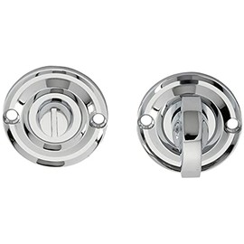 Small Bathroom Thumbturn Lock and Release Handle - 67mm Spindle- Polished Chrome | Locking Thumb Turn and Release Handle - Screwless Rose - for Use with Lever on Rose Door Handles
