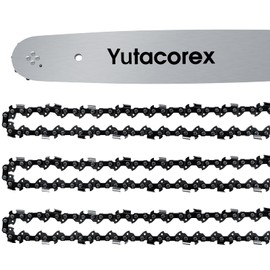 14inch Chainsaw Guide Bar and Chain Combo,Replacement Accessories Fits stihl MSA 220 C-B,MS 194,MS 211,MS 211 C-BE,MS 151 T C-E,MS 194 C-E,MSE 170 C-B,3005 000 4809,3/8,050,50DL(Bar+3 Chains)