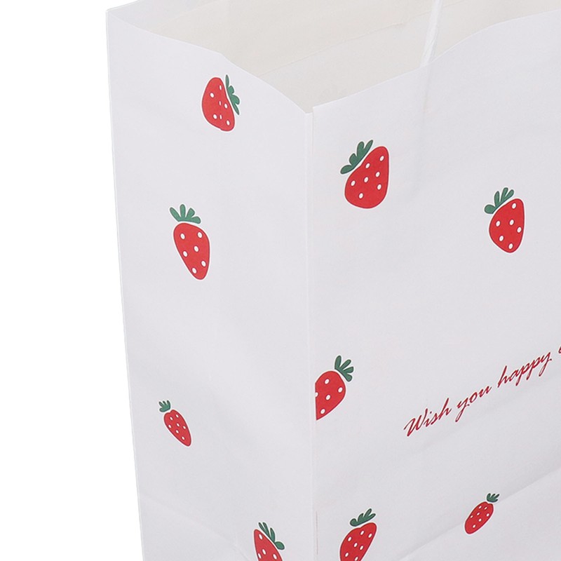10Pcs Gift Bags Medium Size Reusable Odorless Strawberry Pattern Widely
