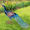 Kircust Metal Peacock Statue for Outdoor Decor - 24" L