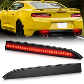 Gempro Rear Bumper Reflector Lights for 2016-2023 Chevy Camaro Led Red Brake Tail Lamps Smoked Len, 2PCS