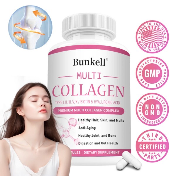 Bunkell Collagen Peptides Type I, II, III, V, X 2000mg