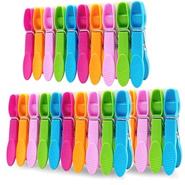 Clothes Pegs Plastic,50Pcs Plastic Socks Clips Clothes Pins,Plastic Colorful Clothespins,Heavy Duty Laundry Clothes Pins Clips,Powerful Clothes Pegs, Windproof Laundry Pegs,Clothes Drying Line Pegs