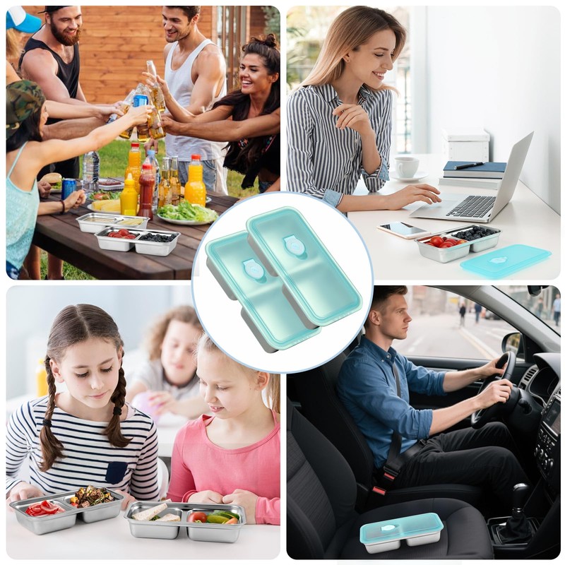 JSHNE 4 Pack Reusable Snack Containers Takeaway with Lids, Snack