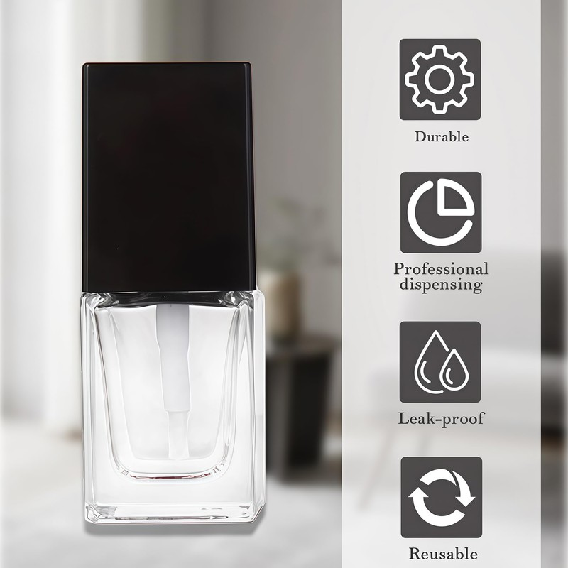 2Pcs 30ML/1oz Empty Square Clear Glass Lotion Pump Bottles with