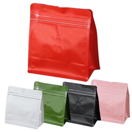 Roppolo 50 Pcs 0.5lb red Sqaure Coffee Bean Bags with Valve, Easy Tear Open & Repeating Sealed Zipper, Heat-Seal Stand Up & Flat Bottom Coffee Bag, 8oz Capacity 7.6.1x6.5 Inch