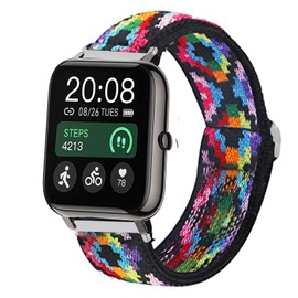 Compatible for Popglory Smartwatch Band, Giaogor Stretch Elastics Adjustable Strap Compatible for Popglory P22/Donerton Smartwatch/itouch air 3/FirYawee Smartwatch/Virmee VT3 (Aztec Style Colorful)