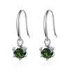 GLESOS Lightweight Hoop-Shaped Drop/Dangle Huggie Earrings,18K White Gold Plated Green