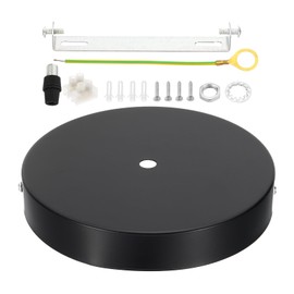 PATIKIL 5.9in Light Canopy Kit, 1 Set Pendant Light Mounting Kit Chandelier Mounting Kit Hanging Bracket Replacement 1 Holes for Pendant Light, Black