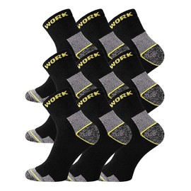 FussFreunde 9 Pairs of Breathable Woker Socks, Work Socks with Anti-Hole Guarantee, Normal, Short, Sneaker Shape, Ökotex, short 9 pair