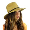 NYFASHION101 Teardrop Dent Braided Trim Casual Panama Fedora Sun Hat,