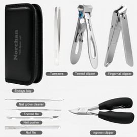 NORCHAN Heavy Duty Toenail Clipper Set for Seniors with Case