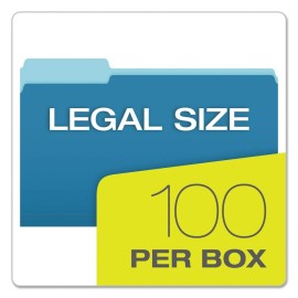 Esselte Pendaflex 15313BLU Legal Size Colored File Folders - Blue/Light Blue 100/BX New