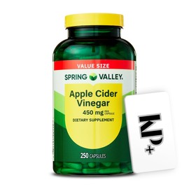 KP+ Spring Valley Apple Cider Vinegar, 450 mg, 250 Capsules + (KPplus Sticker)