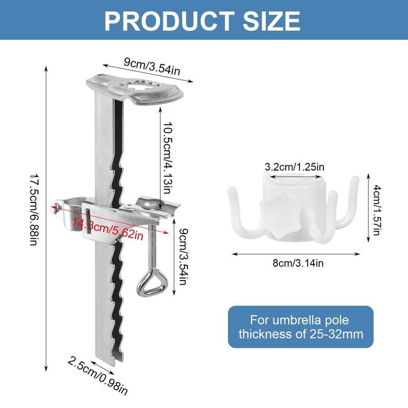 YGKYMVW Parasol Holder, Balcony, Parasol Stand, Portable Parasol Holder, Balcony