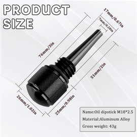 55201 Magnetic Oil Dipstick for Inverter Generators with O Ring, Aluminum Generator Magnetic Oil Dipstick Compatible with Predator/Wen/Yamaha and More, Generator Accessories (Black)