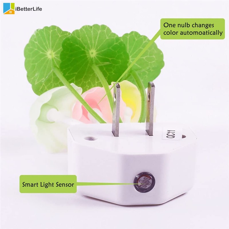 iBetterLife Sensor Night Light Color Changing Plug in Wall LED