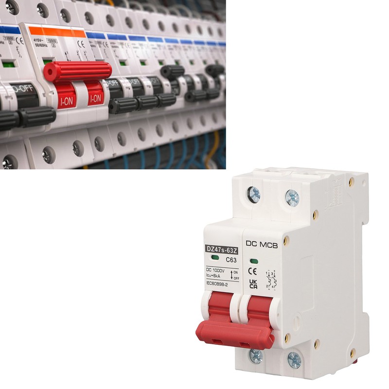DC Circuit Breaker 2P 63A 6KA Breaking Capacity DIN Rail