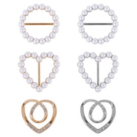 6pcs Scarf Ring Clip, T-Shirt Tie Clips Silk Scarf Ring Cinch Shawl Clip Fashion Scarves Clasp Clothes Corner Knotted Button for Women Shirt Clothes Dress Decoration Accessories