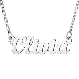 U7 Name Necklace Ladies Pendant Custom Jewellery Olivia Necklaces