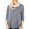 Fluffy Faux Fur & Crochet Double Layer Neck Scarf (Gray)