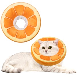 Maiiu Soft Cat Cone Collar, Cute Cat Recovery Collar Suitable for Small, Medium, Large Cats,Elizabethan Neck Collar for Cats After Surgery (Orange, Small)