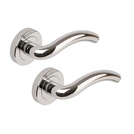 Excel Architectural XL3849 Hawk Passage Door Handles on Round Rose, Polished Chrome