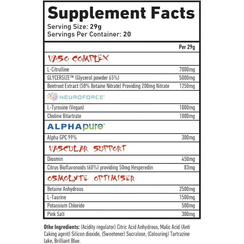 TWP Nutrition Platinum Series VARI V2, Non Stim Focus and