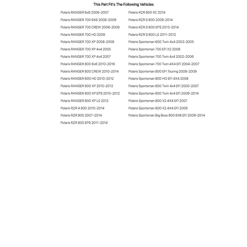 Tusk Starter for Polaris Ranger 700 Crew 2008-2009