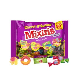 Colombina Mixins Chewy N' Gummy Candy Variety Pack, Individually Wrapped Gummies and Chews, Ideal For Party Favors, 13.2oz (Pack of 1)