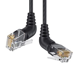 xiwai RJ45 8P8C 1000Mbps Male to Male Network 360 Degrees Rotated Angled Cable CAT6 UTP for LAN Ethernet Network 0.5M/1.6FT