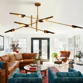 MhyTogn 76” Industrial Pendant Light 6-Lights Adjustable Farmhouse Chandelier Modern Pendant Lighting Fixtures for Dining Room Living Room Kitchen Island Bedroom, UL Listed