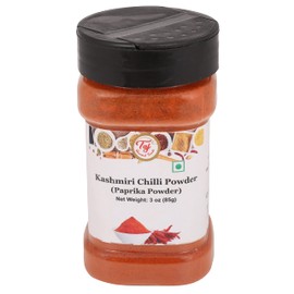 TAJ Premium Indian Kashmiri Chilly Powder, (Deggi Mirch, Lal Mirch), Mild Hot (3-Ounce)