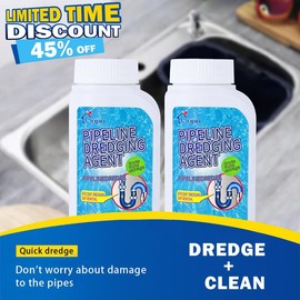 Liapu Powerful Pipe Dredging Agent for Kitchen and Toilet Pipelines - Dissolves 200+ Blockages and Kills 99% of Bacteria:_2 Pcs