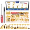 Glarks 98Pcs Gold Mixed Shape Spikes Studs Rivets Kit with