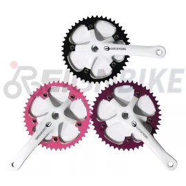 For Micargi 46T Tooth Crank Set with Chainring Fixed Gear 170mm Crank Arms 9/16" Pedal Hole - Black