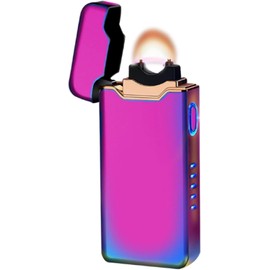 Plasma Rechargeable Electric Lighter with LED Battery Indicator Strong Flame, USB Convenient Charging, Windproof Lighter Outdoor（B-Color