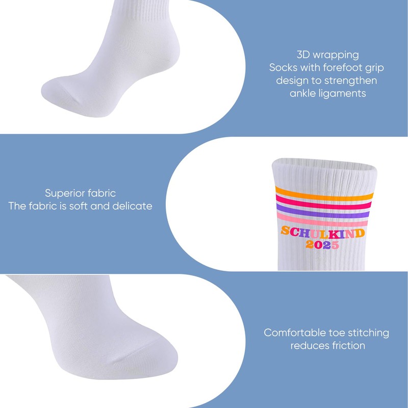 1 Paar Schulkind Socken Mädchen,Schulkind 2025 Mädchen Geschenk Einschulung Kinder