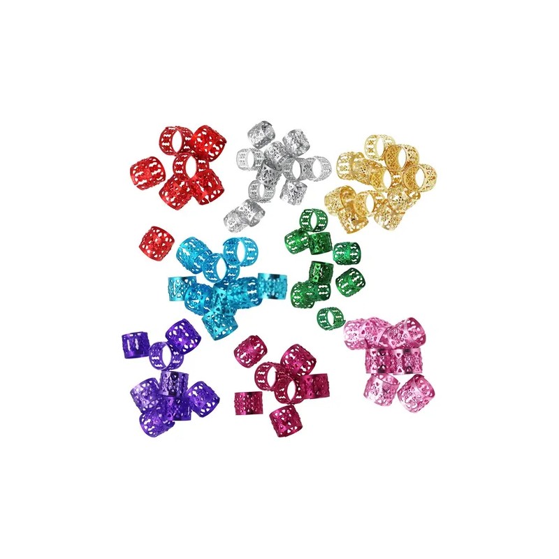 80 Piezas Dreadlocks Beads Filigree Tube Beads Para Cabello