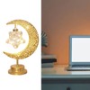 Tabletop Moon Lamp Iron Openwork Pattern LED Hanging Moon Shape