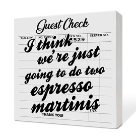 Bar Decor - Drinking Table Decor for Home, Kitchen & Dining Room - Wooden Box Sign, Bar Gifts for Bartender, Women & Men - Two Espresso Martinis