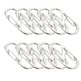 GENGMEI 10PCS Zipper Lock Clips,Luggage Locks,Backpack Locks Zipper,Double Opening Small Carabiner Clip,Zipper Clips Anti Theft for Travel Security,Zipper Locks Anti Theft for Travel (White K)