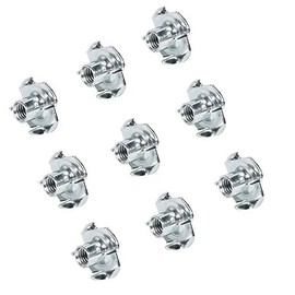 Gedotec Impact Thread Furniture Connector Metal Screw-In Nut with 4 Drive-In Tips, Thread Insert with Internal Thread M8 x 9.8 mm, Galvanised Steel, Pack of 25, Screw-In Sleeves Wood for Pressing In