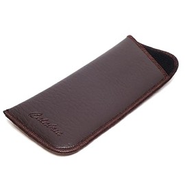 Calabria Mens Slim Half-Clip Case in Black or Brown (Brown (No-Clip))